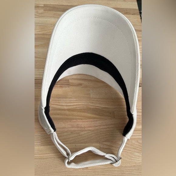 1908 Visor Hat White and Black Adjustable Buckle Back - Picture 4 of 6
